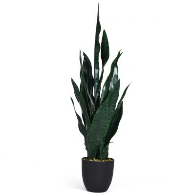 Künstliche Pflanze 90 cm Unechte - Stabilem Costway & 20 Sansevieria mit Blättern cm 16 Bogenhanf Topf Topf Ø