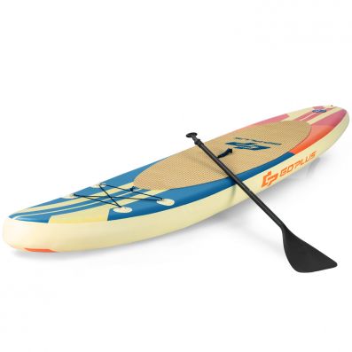 Aufblasbares Paddelbrett Boot Stand-Up Surfboard 335 x 76 x 15 cm  Streifen-Muster Bunt - Costway
