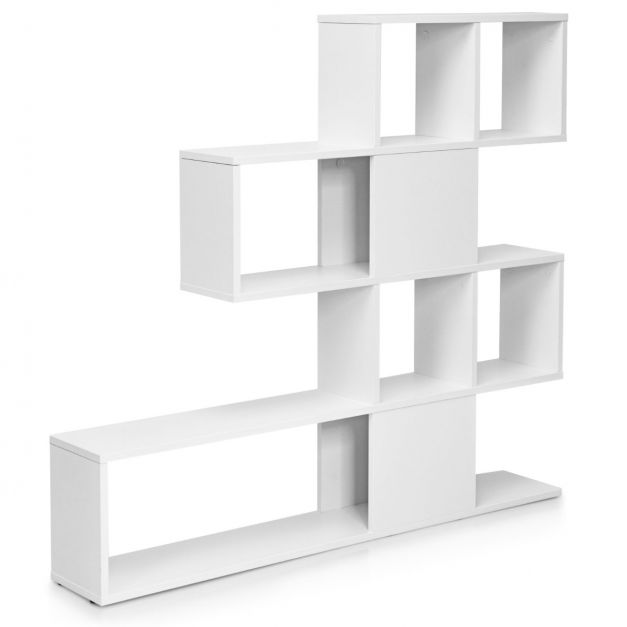 cm Weiß Bücher für 5-stöckiger aus Leiterstil 120 Raumteiler 19,5 Moderner im Costway - 109 x x Holz
