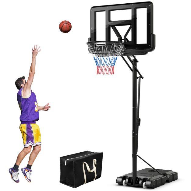 Höhenverstellbar mit Basketballständer Costway Schwarz cm 245-305 Basketballkorb Ständer -