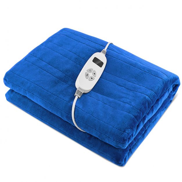 Elektrisch beheizte Decke Überwurf 130 x 180 cm große weiche Flanell warme  Decke mit 6 Stunden automatischer Abschaltung & 4 Heizstufen & Überhitzung