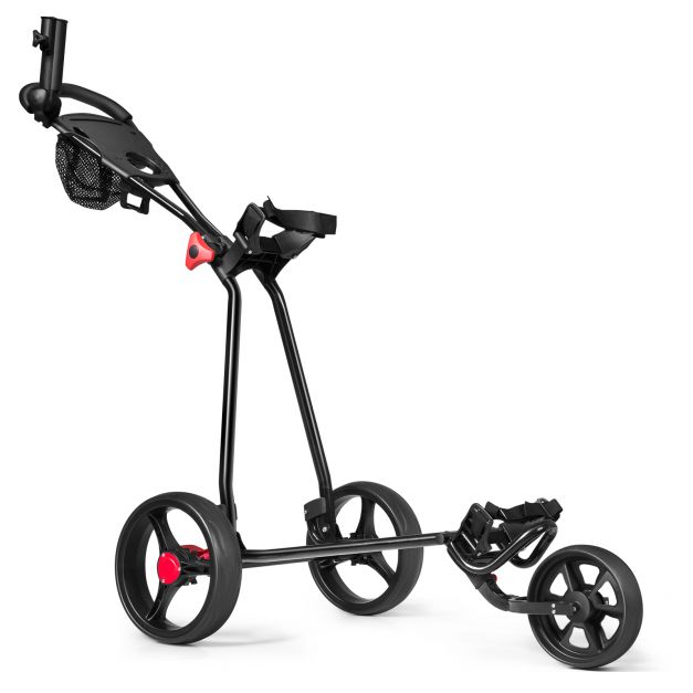 COSTWAY Golf Trolley klappbar 3 Rad, mit Golf Scorer Zähler Halter und  Becherhalter & Radschloss 
