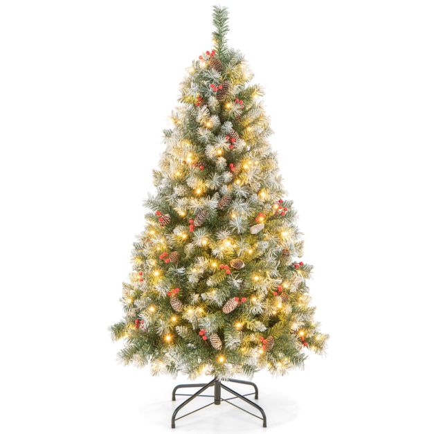 LED-Weihnachtsbaum - mit Beeren und Tannenzapfen