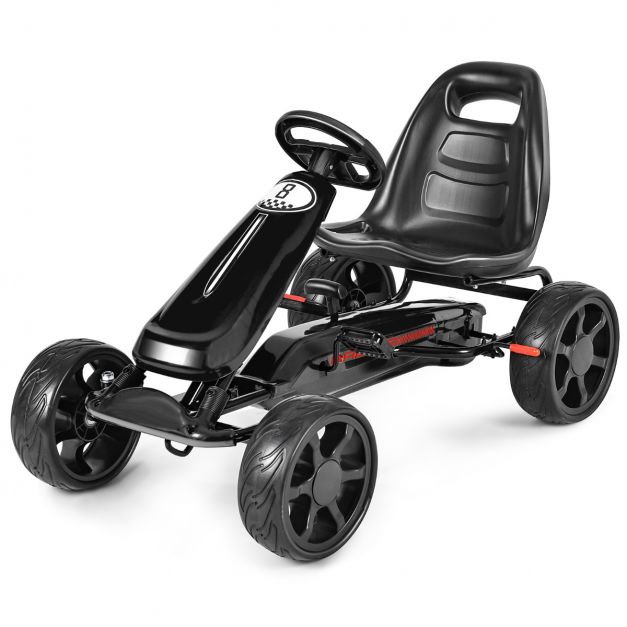 Racing Gokart Racing Pedal Gokart Go Cart Kinderfahrzeug für Kinder 100 x  58,5 x 62 cm Schwarz