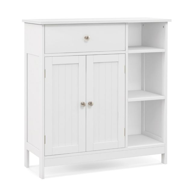 Badezimmerschrank mit Schublade & Türen Regal 30 cm 80 - x 75 Verstellbarem Weiß x Costway 