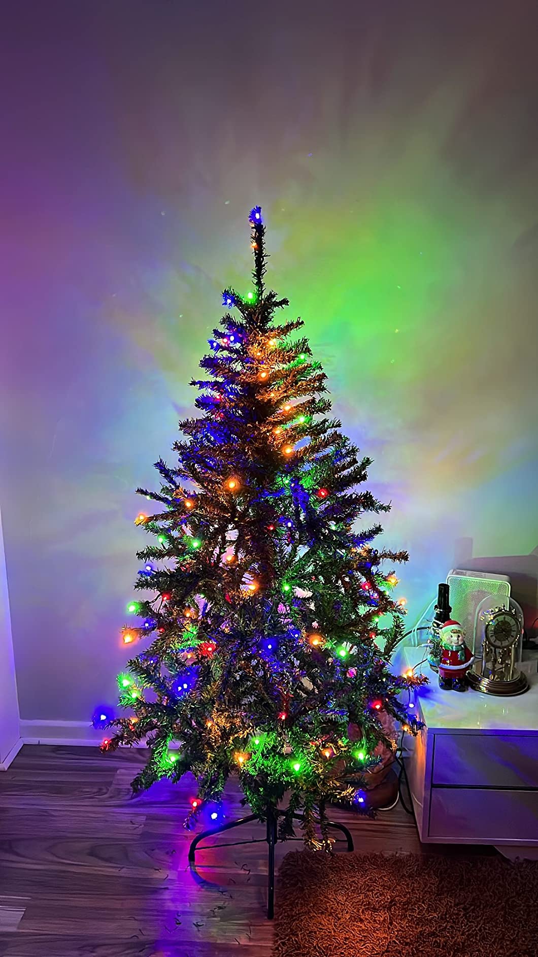 Weihnachtsbaum Künstlicher 150cm LED-Lichterketten beleuchtet Christbaum Tannenbaum Costway mit 
